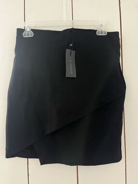 Dynamite Black Wrap-Front Mini Skirt